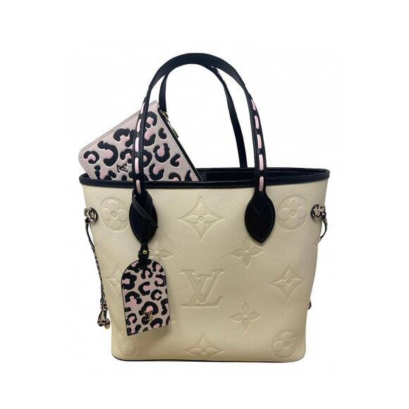 Louis Vuitton Neverfull Wild At Heart MM Ivory Leather NEW - Picture 1 of 14